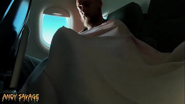 PUBLIC fingering asian on an airplane MILE HIGH CLUB